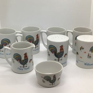 Berggren rainbow rooster coffee and salt & pepper